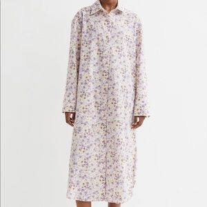 H&M Floral Calf-length Shirtdress. NWT
